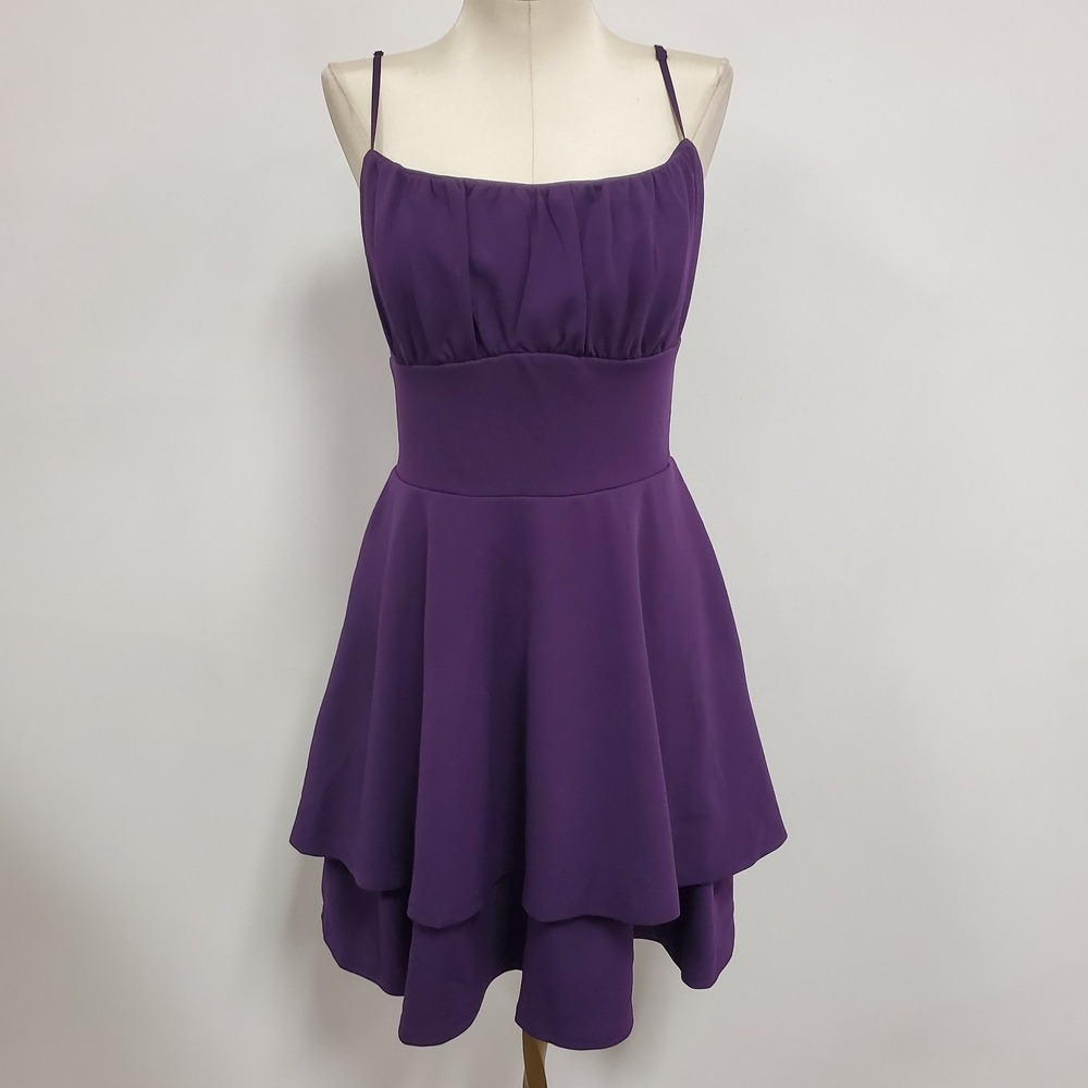 Emerald‎ Sundae Womens Y2K Babydoll Coquette Mini Dress Size M Purple Occasion
